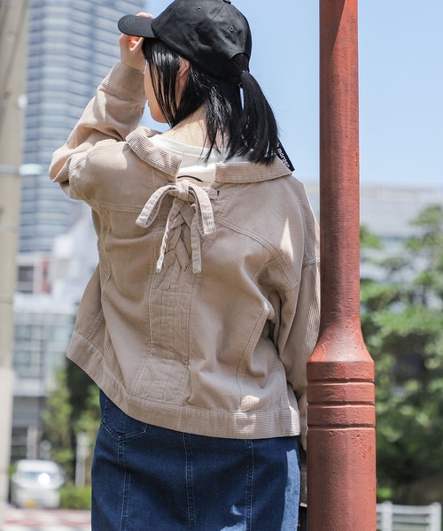 Honeys（ハニーズ）の「レースアップジャケット（その他アウター・レディース・ベージュ/アイボリー/モカ/ピンク系その他・S/M/L）」の3枚目の写真