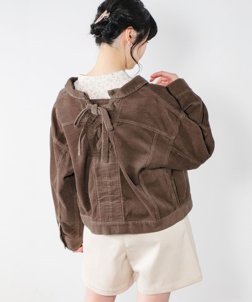 Honeys（ハニーズ）の「レースアップジャケット（その他アウター・レディース・ベージュ/アイボリー/モカ/ピンク系その他・S/M/L）」の2枚目の写真