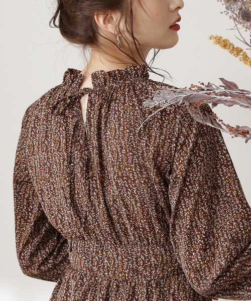 N.（N. Natural Beauty Basic）（エヌエヌナチュラルビューティーベーシック）の「【S Size Line】◆フリルネックコバナ柄ワンピース（ワンピース・レディース・ブラウン系その他/ブラック系その他/ホワイト系その他・MEDIUM/SMALL）」の19枚目の写真