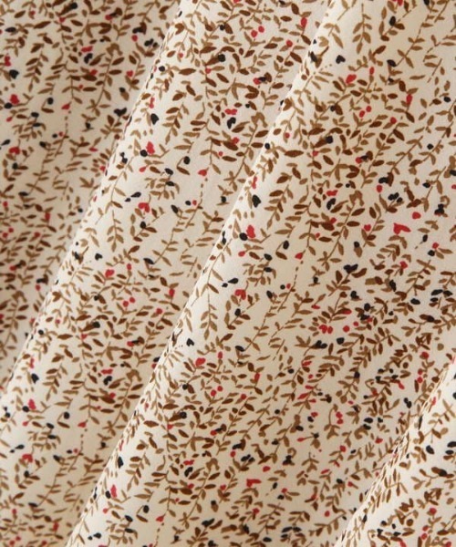 N.（N. Natural Beauty Basic）（エヌエヌナチュラルビューティーベーシック）の「【S Size Line】◆フリルネックコバナ柄ワンピース（ワンピース・レディース・ブラウン系その他/ブラック系その他/ホワイト系その他・MEDIUM/SMALL）」の5枚目の写真