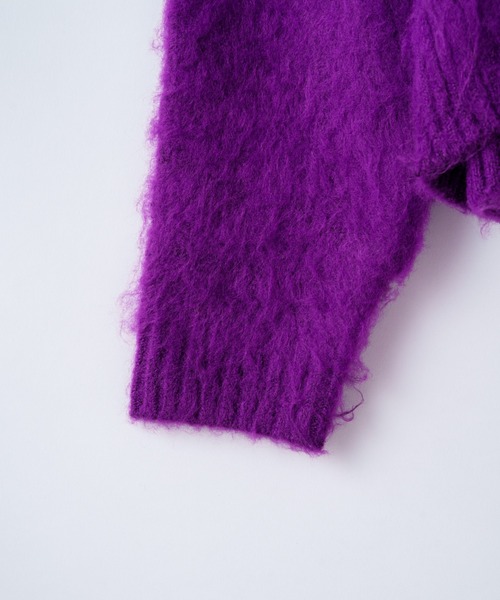 WHIMSIC（ウィムジック）の「【WHIMSIC】シャギーニットカーディガン（カーディガン/ボレロ・レディース・パープル/グレー/イエロー/グリーン・FREE）」の7枚目の写真