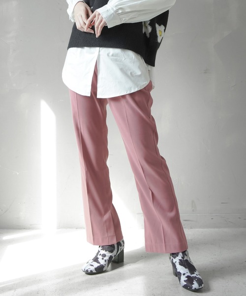 SPINNS（スピンズ）の「ツイルカラースラックス（スラックス・レディース・ブラック/マスタード/チョコ/スモークピンク/ダークオレンジ・ONESIZE）」の4枚目の写真