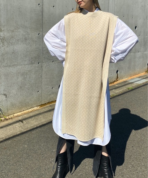 y/m by RIKA（イムバイリカ）の「バルキージャガードロングベスト（ベスト・レディース・ベージュ/オリーブ/アイボリー・FREE）」の6枚目の写真