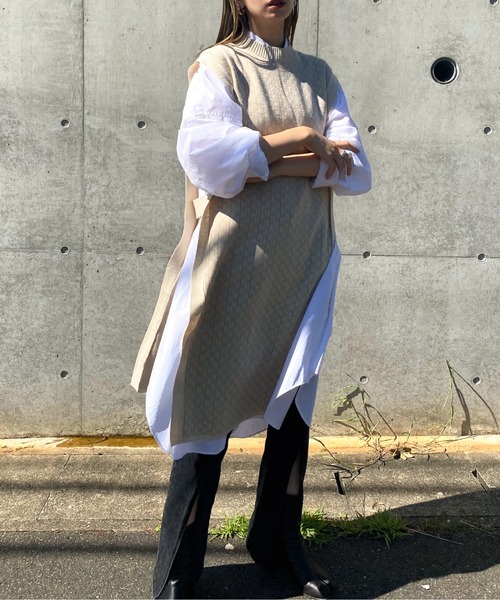 y/m by RIKA（イムバイリカ）の「バルキージャガードロングベスト（ベスト・レディース・ベージュ/オリーブ/アイボリー・FREE）」の12枚目の写真