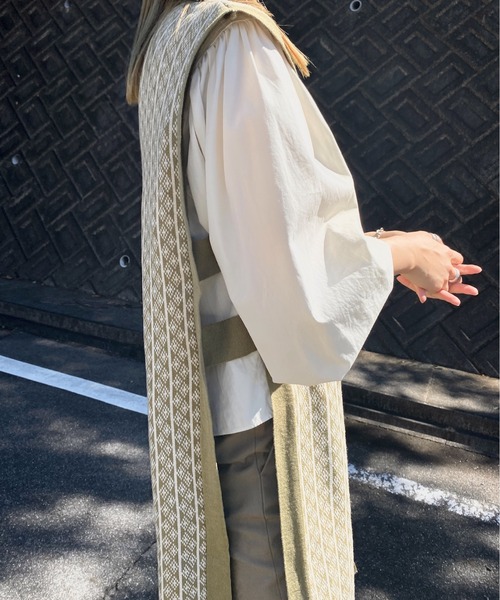 y/m by RIKA（イムバイリカ）の「バルキージャガードロングベスト（ベスト・レディース・ベージュ/オリーブ/アイボリー・FREE）」の5枚目の写真