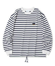 【COVERNAT】BULLDOG WAPPEN STRIPE LONG SLEEVE / カバーナット ブルドッグ ワッペン ストライプ ロングスリーブ Tシャツ