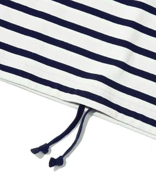 COVERNAT(カバーナット)の「【COVERNAT】BULLDOG WAPPEN STRIPE LONG SLEEVE / カバーナット ブルドッグ ワッペン ストライプ ロングスリーブ Tシャツ(Tシャツ/カットソー・メンズ・ネイビー・LARGE/MEDIUM/SMALL)」の7枚目の写真