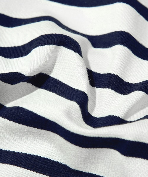 COVERNAT(カバーナット)の「【COVERNAT】BULLDOG WAPPEN STRIPE LONG SLEEVE / カバーナット ブルドッグ ワッペン ストライプ ロングスリーブ Tシャツ(Tシャツ/カットソー・メンズ・ネイビー・LARGE/MEDIUM/SMALL)」の9枚目の写真