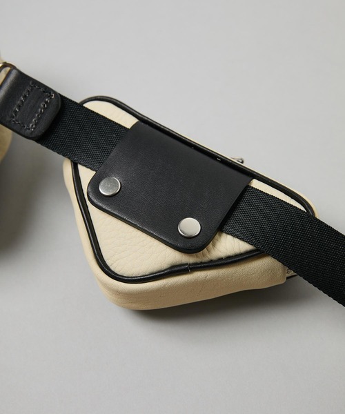 CITY TOKYO（シティトウキョウ）の「本革ダブルスクエアボディーポーチ（ショルダーバッグ・レディース・ホワイト/ブラック・FREE）」の10枚目の写真