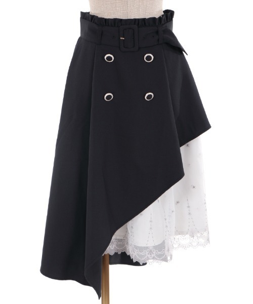 axes femme POETIQUE（アクシーズファムポエティック）の「レースアシメトレンチＳＫ（スカート・レディース・ブラック/チャコール/ラベンダー・MEDIUM）」の16枚目の写真