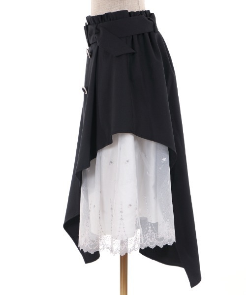 axes femme POETIQUE（アクシーズファムポエティック）の「レースアシメトレンチＳＫ（スカート・レディース・ブラック/チャコール/ラベンダー・MEDIUM）」の17枚目の写真