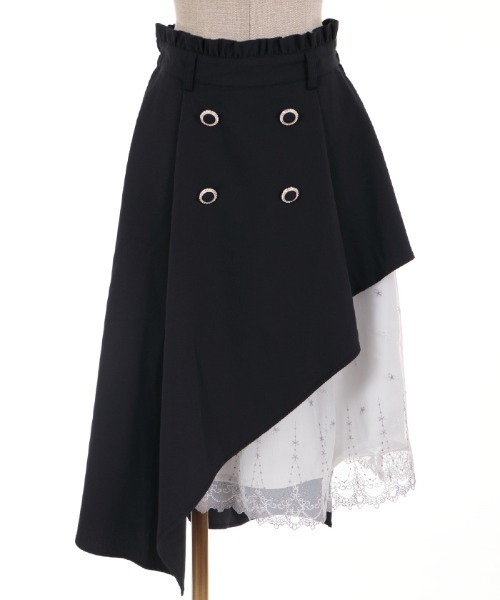 axes femme POETIQUE（アクシーズファムポエティック）の「レースアシメトレンチＳＫ（スカート・レディース・ブラック/チャコール/ラベンダー・MEDIUM）」の21枚目の写真