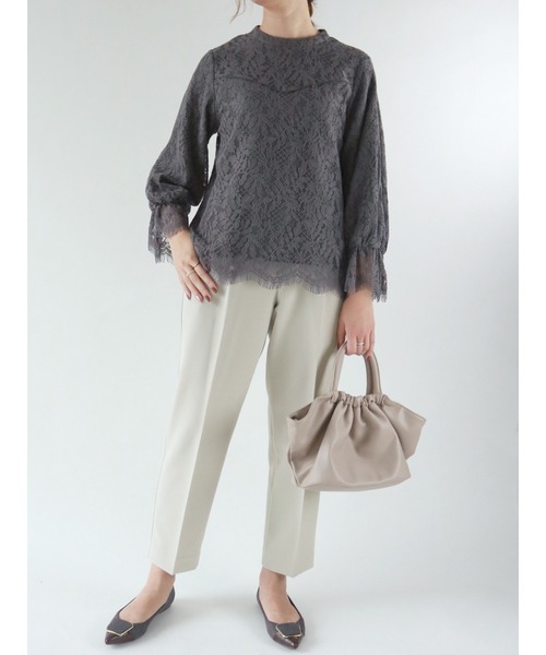 Te chichi（テチチ）の「ダブルクロスタックテーパードパンツ（その他パンツ・レディース・ブラック/グリーン/ベージュ・SMALL/MEDIUM）」の7枚目の写真