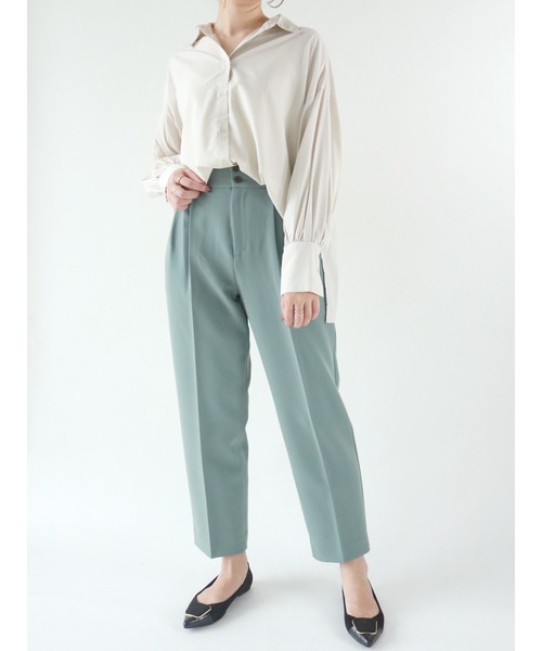 Te chichi（テチチ）の「ダブルクロスタックテーパードパンツ（その他パンツ・レディース・ブラック/グリーン/ベージュ・SMALL/MEDIUM）」の8枚目の写真