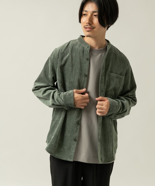 ITEMS URBANRESEARCH(アイテムズ アーバンリサーチ)の「コーデュロイ スタンドカラーシャツ(シャツ/ブラウス・メンズ・チャコールグレー/ブラック/オフホワイト/グリーン・MEDIUM/LARGE)」の15枚目の写真