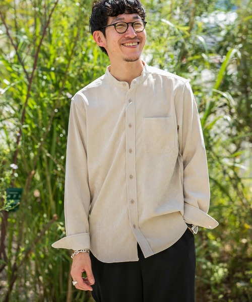 ITEMS URBANRESEARCH(アイテムズ アーバンリサーチ)の「コーデュロイ スタンドカラーシャツ(シャツ/ブラウス・メンズ・チャコールグレー/ブラック/オフホワイト/グリーン・MEDIUM/LARGE)」の19枚目の写真