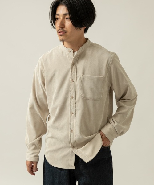 ITEMS URBANRESEARCH(アイテムズ アーバンリサーチ)の「コーデュロイ スタンドカラーシャツ(シャツ/ブラウス・メンズ・チャコールグレー/ブラック/オフホワイト/グリーン・MEDIUM/LARGE)」の9枚目の写真