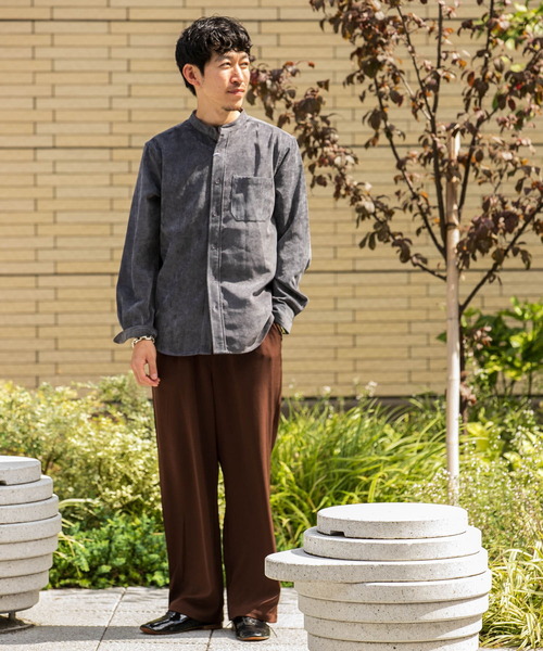 ITEMS URBANRESEARCH(アイテムズ アーバンリサーチ)の「コーデュロイ スタンドカラーシャツ(シャツ/ブラウス・メンズ・チャコールグレー/ブラック/オフホワイト/グリーン・MEDIUM/LARGE)」の6枚目の写真