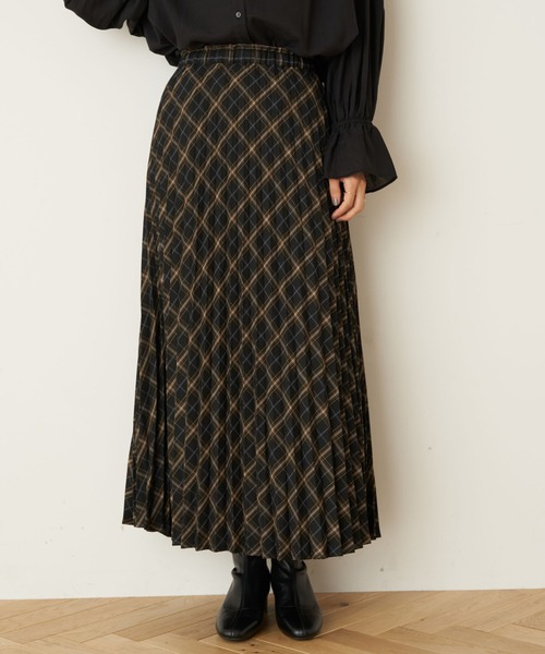 earth music&ecology（アースミュージックアンドエコロジー）の「チェックプリーツスカート ＊（スカート・レディース・ブラウン系その他4/その他12/ブルー系その他5/ブラック系その他3・FREE）」の2枚目の写真