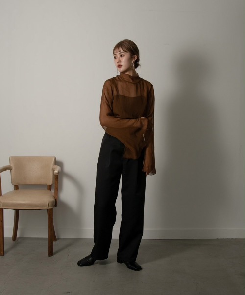 Amiur（エミレ）の「sheer slit sleeve tops（その他トップス・レディース・ブラウン/グレー/カーキ/ライトグレー/アイボリー/ピンク・FREE）」の11枚目の写真