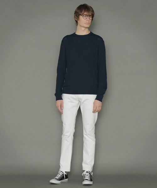 MACKINTOSH LONDON（マッキントッシュ ロンドン）の「14ゲージケーブルクルーネックニット（ニット/セーター・メンズ・オフホワイト/ブラック/ネイビー/ダークブラウン・M/L）」の7枚目の写真