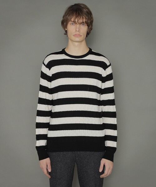 MACKINTOSH LONDON（マッキントッシュ ロンドン）の「14ゲージケーブルクルーネックニット（ニット/セーター・メンズ・オフホワイト/ブラック/ネイビー/ダークブラウン・M/L）」の10枚目の写真