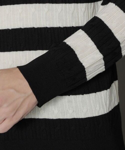 MACKINTOSH LONDON（マッキントッシュ ロンドン）の「14ゲージケーブルクルーネックニット（ニット/セーター・メンズ・オフホワイト/ブラック/ネイビー/ダークブラウン・M/L）」の13枚目の写真