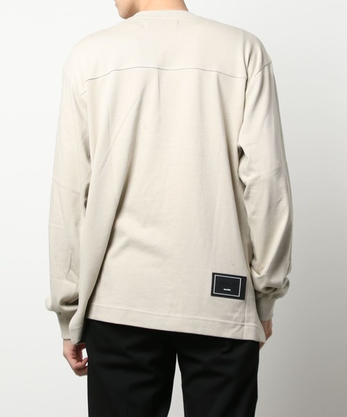 WHITELAND（ホワイトランド）の「WHITELAND/ホワイトランド/タグロングスリーブTシャツ（Tシャツ/カットソー・メンズ・ベージュ/チャコール・FREE）」の3枚目の写真