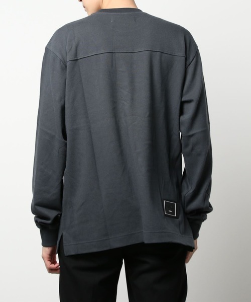 WHITELAND（ホワイトランド）の「WHITELAND/ホワイトランド/タグロングスリーブTシャツ（Tシャツ/カットソー・メンズ・ベージュ/チャコール・FREE）」の4枚目の写真