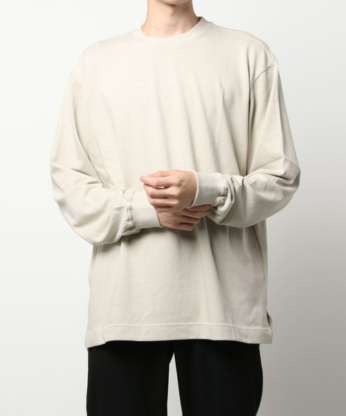 WHITELAND（ホワイトランド）の「WHITELAND/ホワイトランド/タグロングスリーブTシャツ（Tシャツ/カットソー・メンズ・ベージュ/チャコール・FREE）」の7枚目の写真