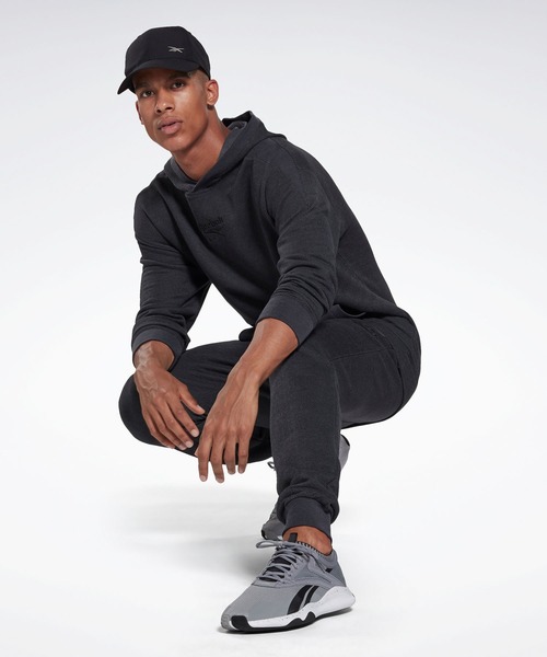 Reebok(リーボック)の「トレーニング エッセンシャルズ メランジ ジョガー / Training Essentials Melange Joggers(スウェットパンツ・メンズ・ブラック/ヘザーグレー・XXX-LARGE/LARGE/MEDIUM/X-LARGE/SMALL/XX-LARGE/X-SMALL)」の10枚目の写真