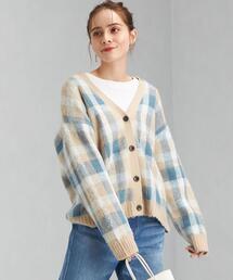 green label relaxing | WJQD ブラッシュド カーディガン チェック(カーディガン/ボレロ)