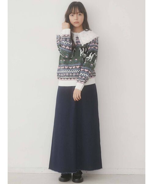 merry jenny（メリージェニー）の「牧場ニット（ニット/セーター・レディース・オフホワイト/レッド・FREE）」の21枚目の写真