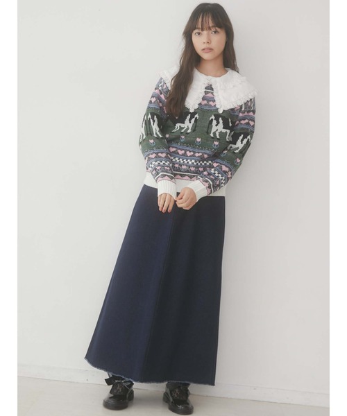 merry jenny（メリージェニー）の「牧場ニット（ニット/セーター・レディース・オフホワイト/レッド・FREE）」の20枚目の写真