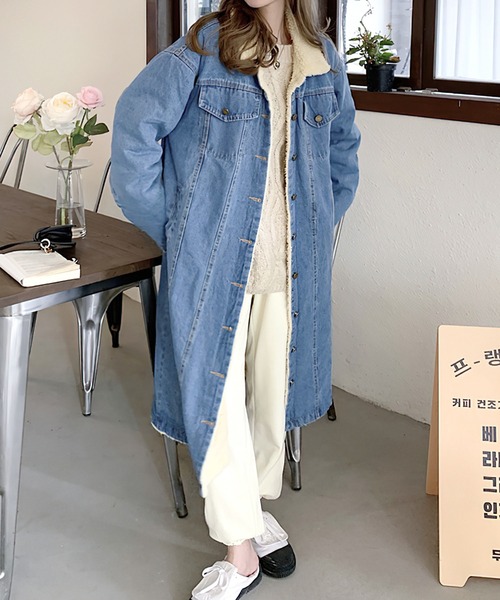 ISABEL MARANT ボアロングコート デニムブルー ISABEL MARANT ボアロングコート デニムブルー ISABEL MARANT ボア