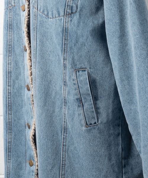 me+em select（ミームセレクト）の「裏ボアロングデニムコート