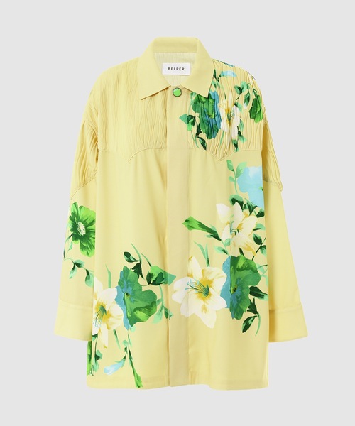 BELPER（ベルパー）の「FLOWER SHIRT JACKET（シャツ/ブラウス・レディース・ピンク/イエロー・FREE）」の2枚目の写真