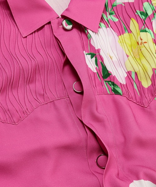 BELPER（ベルパー）の「FLOWER SHIRT JACKET（シャツ/ブラウス・レディース・ピンク/イエロー・FREE）」の4枚目の写真