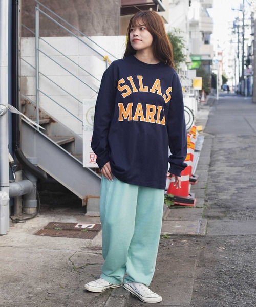 SILAS(サイラス)の「COLLEGE LOGO LS TEE サイラスカレッジロゴロンT(Tシャツ/カットソー・メンズ・ネイビー/ホワイト/ブラック/オリーブ・MEDIUM/X-LARGE/LARGE)」の16枚目の写真