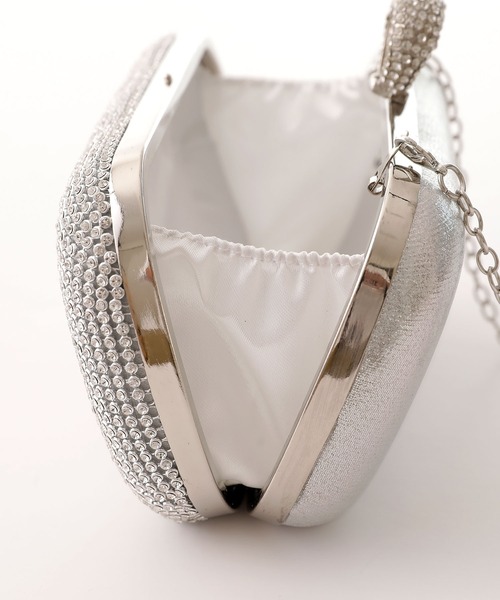 PourVous（プールヴー）の「ビジューパーティーバッグ 結婚式 同窓会 オケージョン お呼ばれ（クラッチバッグ・レディース・シルバー/ゴールド・FREE）」の4枚目の写真