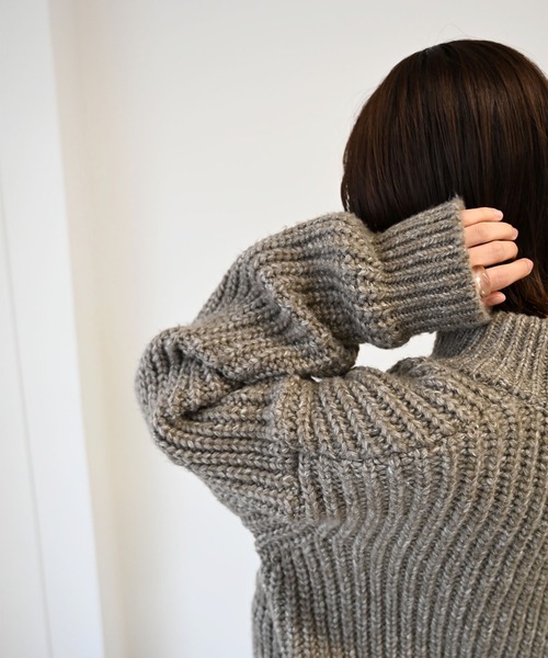 CANAL JEAN（キャナルジーン）の「via j(ヴィアジェイ) MIXあぜZIPカーディガン（カーディガン/ボレロ・レディース・ブラウン/ブラック/ベージュ・ONE SIZE）」の10枚目の写真