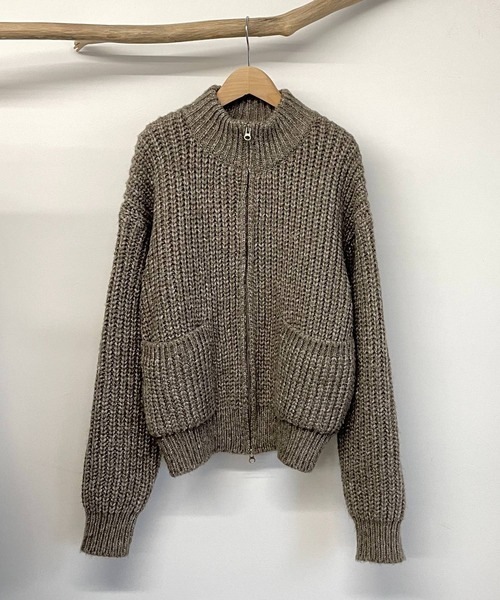 CANAL JEAN（キャナルジーン）の「via j(ヴィアジェイ) MIXあぜZIPカーディガン（カーディガン/ボレロ・レディース・ブラウン/ブラック/ベージュ・ONE SIZE）」の17枚目の写真