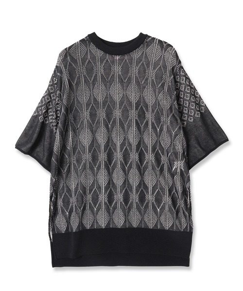 mintdesigns(ミントデザインズ)の「LACE KNIT / レースニット(ニット/セーター・レディース・ホワイト/ネイビー/サックスブルー・2)」の2枚目の写真