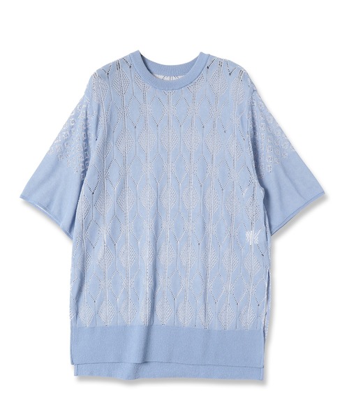 mintdesigns(ミントデザインズ)の「LACE KNIT / レースニット(ニット/セーター・レディース・ホワイト/ネイビー/サックスブルー・2)」の8枚目の写真