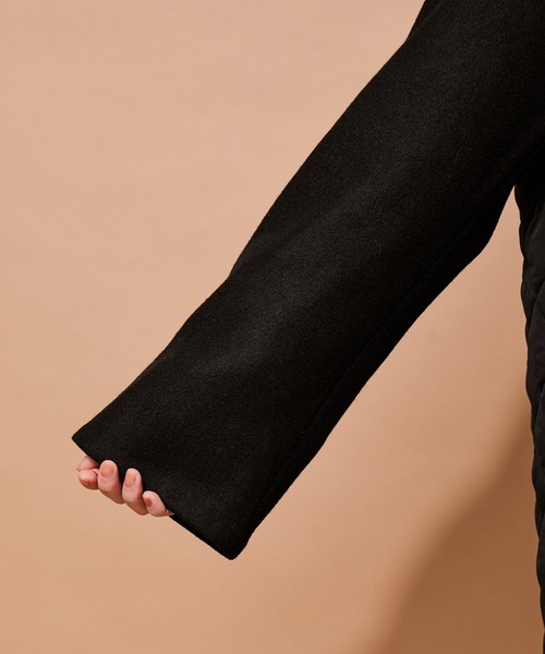 ADAM ET ROPE'（アダムエロペ）の「【アウトレット店舗・WEB限定】メルトンスリーブキルティングロングコート（その他アウター・レディース・ブラック/カーキ・FREE）」の6枚目の写真