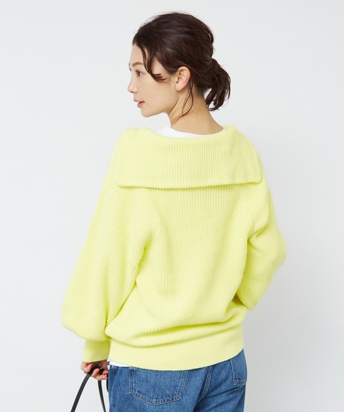 Rouge vif Anna(ルージュヴィフアンナ)の「片畦ハイバルフォルムニット(ニット/セーター・レディース・ネイビー/アイボリー/レモンイエロー・フリー)」の21枚目の写真