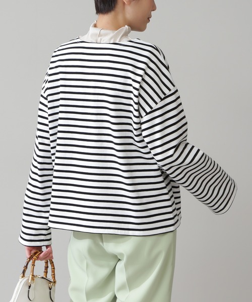 N.(N. Natural Beauty Basic)(エヌエヌナチュラルビューティーベーシック)の「◆バスクボーダーカットソー(Tシャツ/カットソー・レディース・ブラック系その他/イエロー系その他/ピンク系その他・MEDIUM)」の7枚目の写真