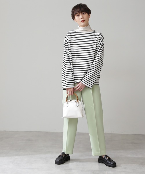 N.(N. Natural Beauty Basic)(エヌエヌナチュラルビューティーベーシック)の「◆バスクボーダーカットソー(Tシャツ/カットソー・レディース・ブラック系その他/イエロー系その他/ピンク系その他・MEDIUM)」の9枚目の写真