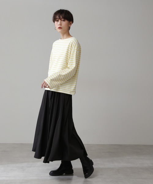 N.(N. Natural Beauty Basic)(エヌエヌナチュラルビューティーベーシック)の「◆バスクボーダーカットソー(Tシャツ/カットソー・レディース・ブラック系その他/イエロー系その他/ピンク系その他・MEDIUM)」の12枚目の写真