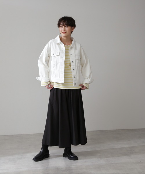 N.(N. Natural Beauty Basic)(エヌエヌナチュラルビューティーベーシック)の「◆バスクボーダーカットソー(Tシャツ/カットソー・レディース・ブラック系その他/イエロー系その他/ピンク系その他・MEDIUM)」の14枚目の写真